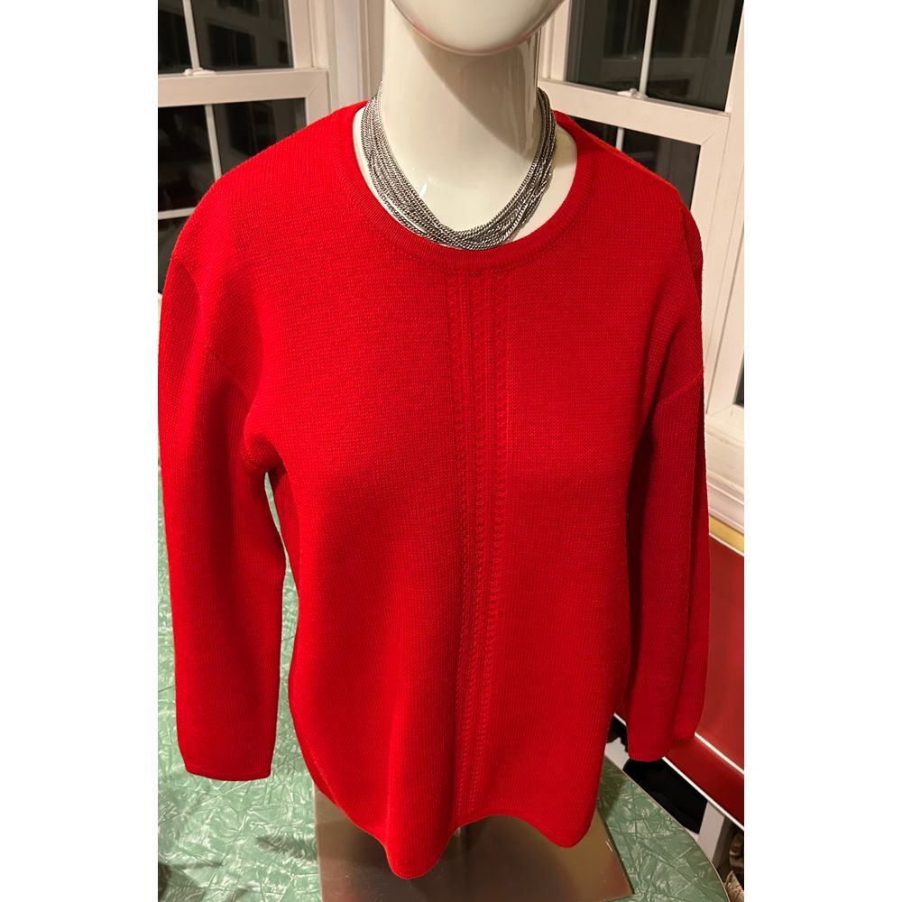 1960s original Obermeyer Red Wool ski Sweater made in Austria sz small